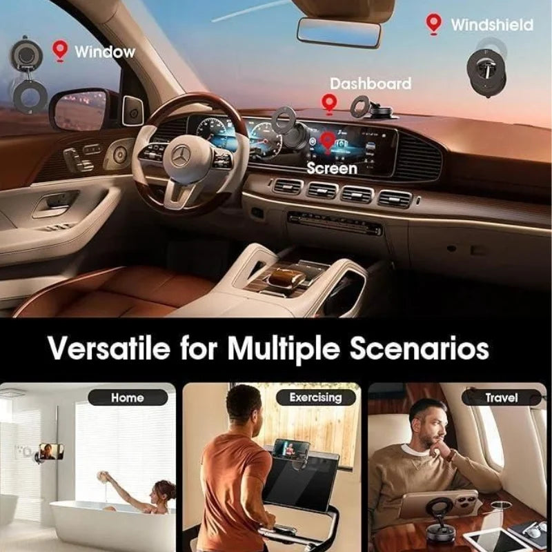 Foldable Magnetic Car Phone Holder | 360° Rotating Suction Mount, Universal